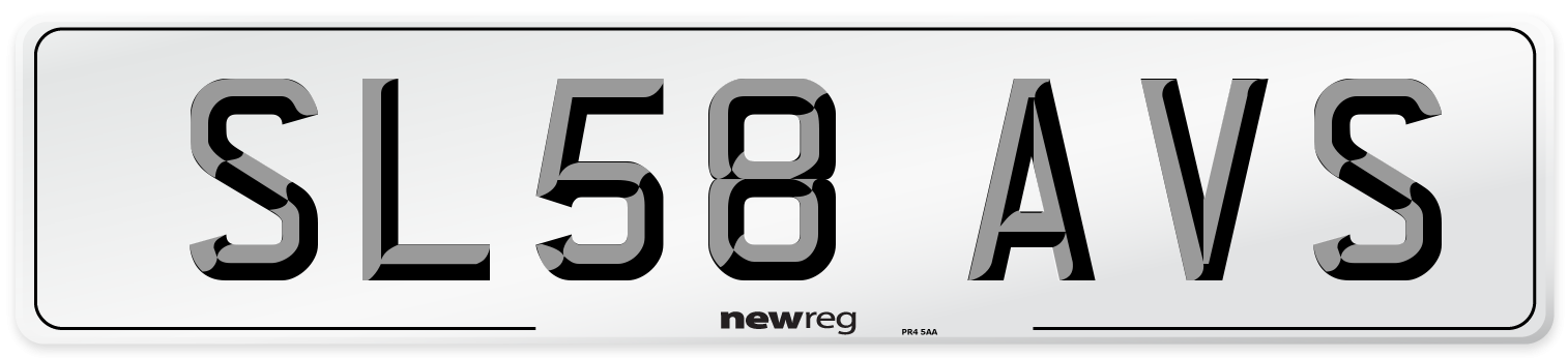 SL58 AVS Number Plate from New Reg